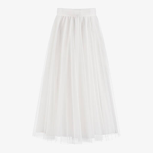 Amaya-Girls Ivory Tulle Skirt | Childrensalon