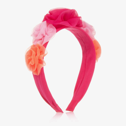 Angel's Face-Girls Pink Tulle Flower Hairband | Childrensalon