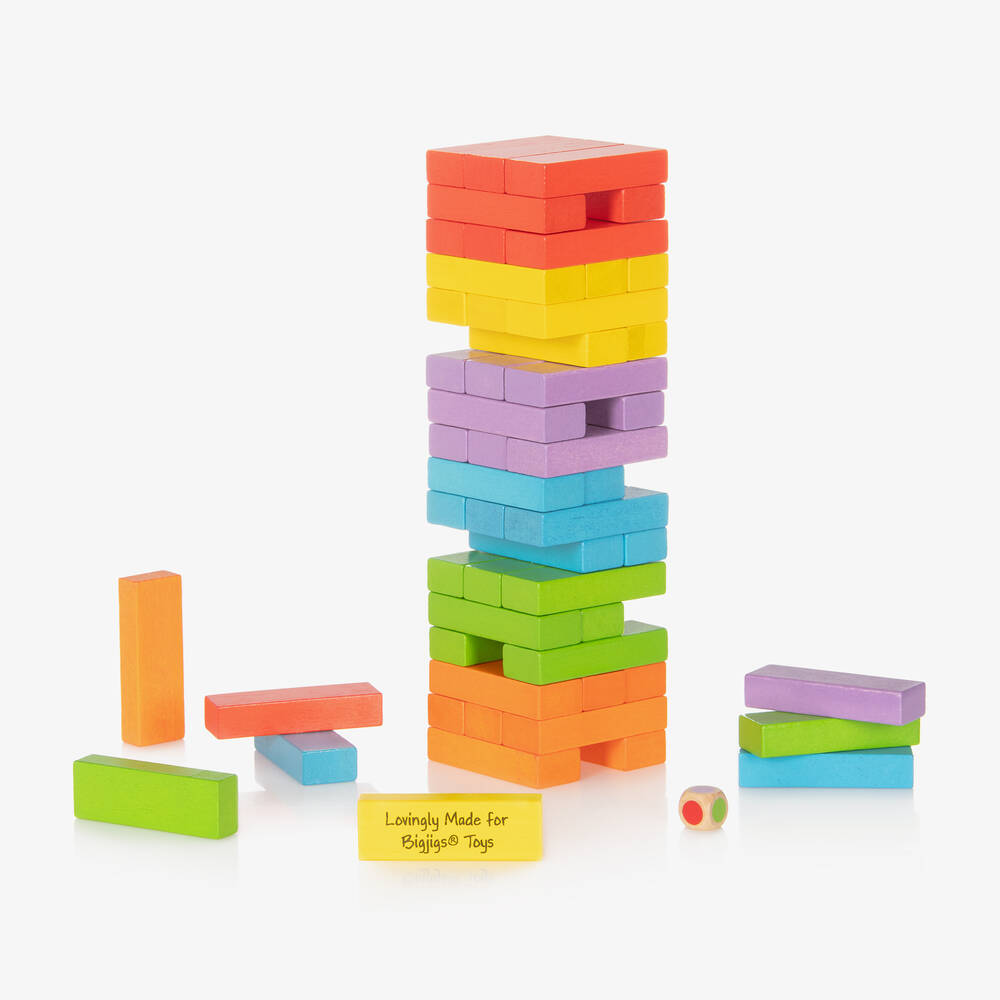 Bigjigs - Wooden Stacking Tower (30cm) | Childrensalon