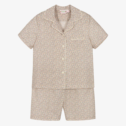 Bonpoint-Girls Pink Cotton Liberty Print Pyjamas | Childrensalon