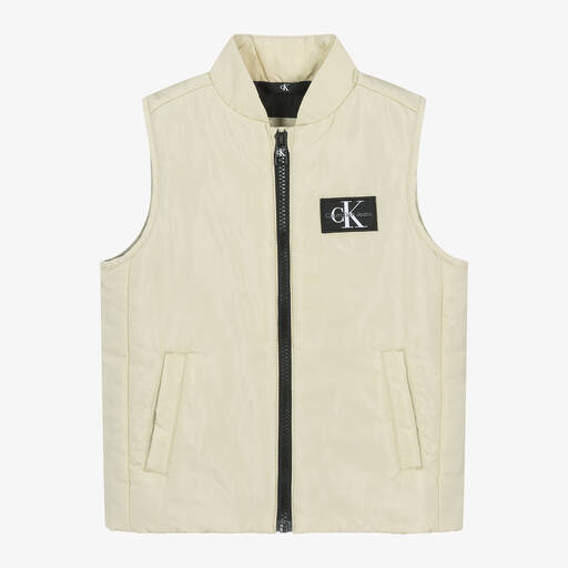 Calvin Klein-Boys Green Zip-Up Gilet | Childrensalon