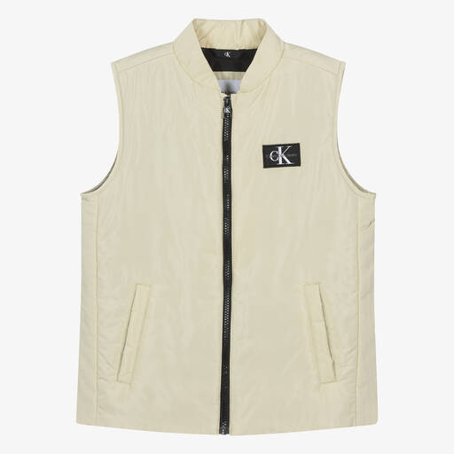 Calvin Klein-Teen Boys Green CK Monogram Gilet | Childrensalon