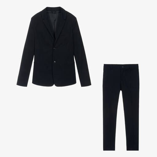 Emporio Armani-Teen Boys Navy Blue Single-Breasted Suit | Childrensalon