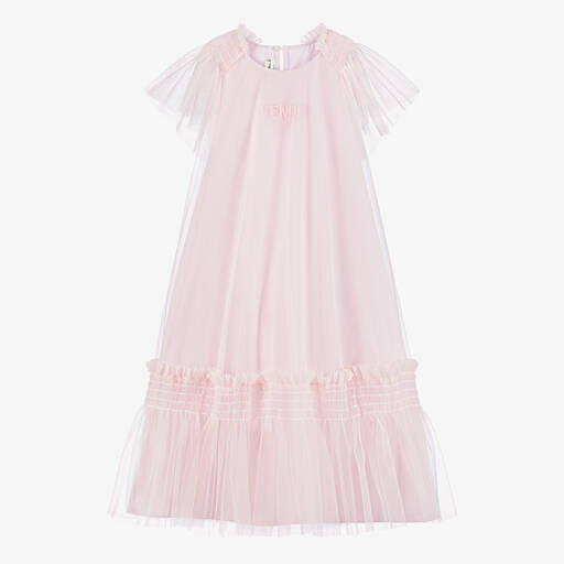 Fendi-Teen Girls Pink Tulle Dress | Childrensalon