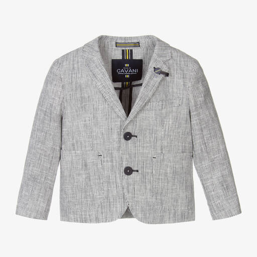 House of Cavani-Boys Grey Striped Blazer | Childrensalon