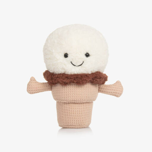 Jellycat-Ivory & Beige Ice Cream Soft Toy (14cm) | Childrensalon