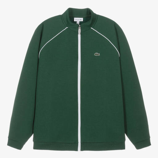 Lacoste-Teen Boys Green Jersey Zip-Up Top | Childrensalon