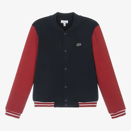 Lacoste-Teen Boys Navy Blue Cotton Bomber Jacket | Childrensalon