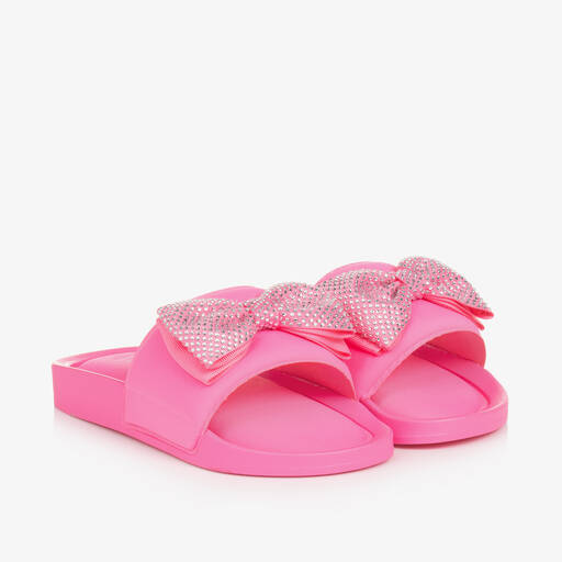 Lelli Kelly-Girls Pink Diamanté Bow Sliders | Childrensalon