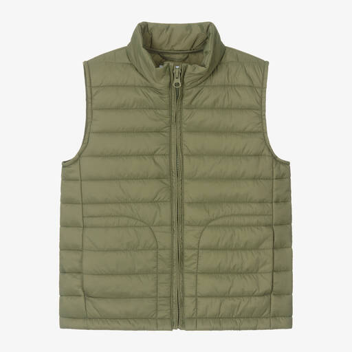 Mayoral-Boys Khaki Green Puffer Gilet | Childrensalon