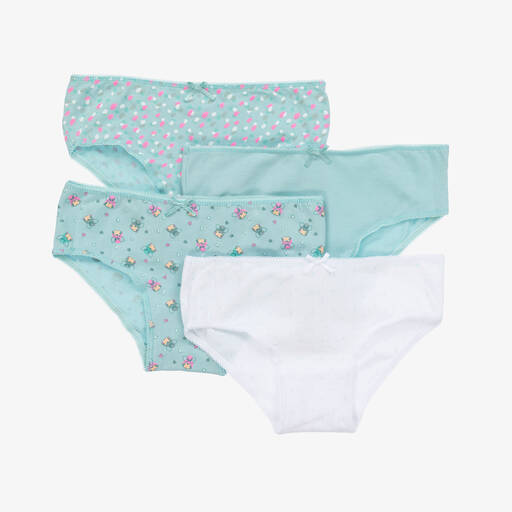 Mayoral-Teen Girls Light Blue Cotton Knickers (4 Pack) | Childrensalon