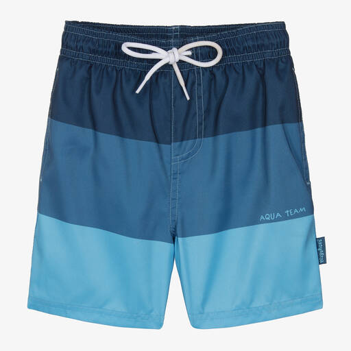 Playshoes-Boys Blue Colourblock Swim Shorts (UPF40+) | Childrensalon