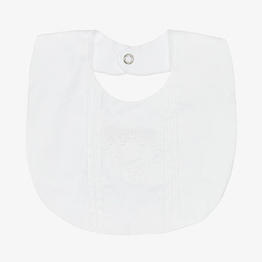 Pureté Du... Bébé-White Embroidered Cotton Baby Bib | Childrensalon