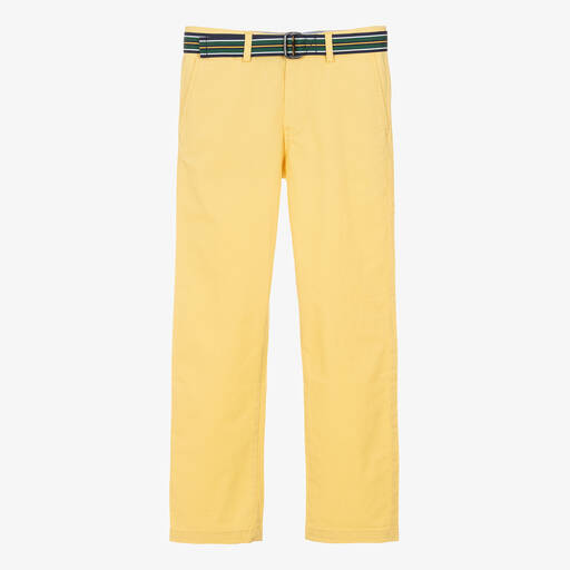 Ralph Lauren-Teen Boys Yellow Cotton Chino Trousers | Childrensalon