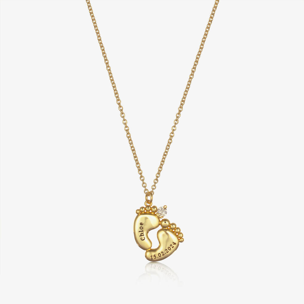 Treat Republic-Personalised 18ct Gold Plated Baby Feet Necklace | Childrensalon