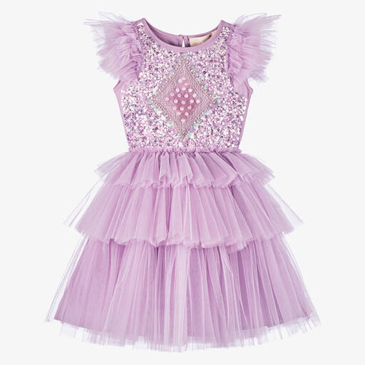 Tutu du Monde-Girls Lilac Purple Sequined Tulle Dress | Childrensalon