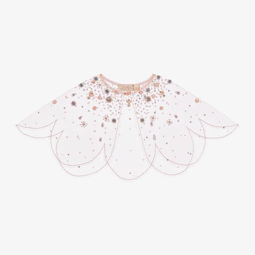 Tutu du Monde-Girls Pink Beaded Tulle Cape | Childrensalon