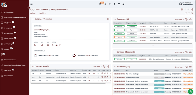 ITSM Software – Agent Customer Information Center