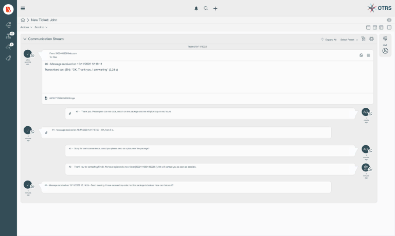 OTRS WhatsApp Communication