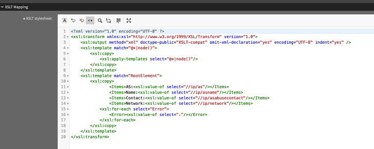 STORM Screenshot Web Services XSLT Mapping